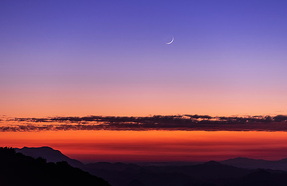 Moon Rise At Sunset